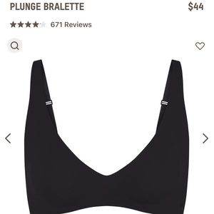 SKIMS Naked Plunge Bra, black, S, NWT